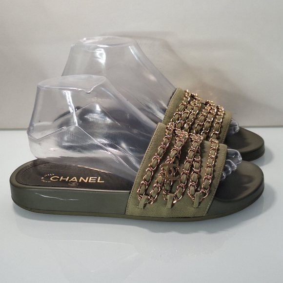Chanel chain canvas slides - Picture 2 of 10